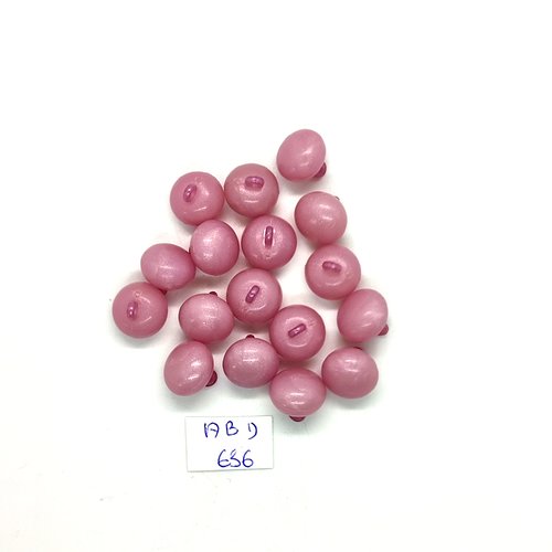 17 boutons en résine rose - 11mm - abd636