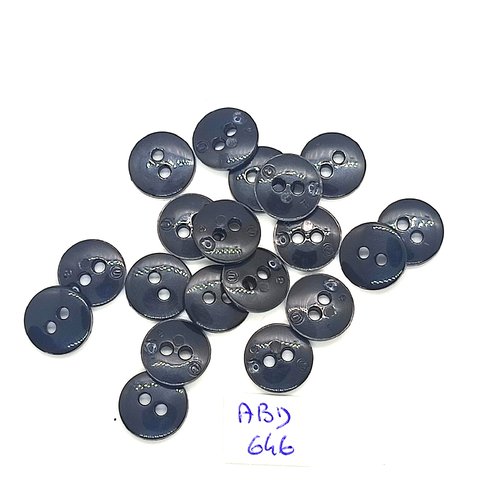 19 boutons en résine noir - 12mm - abd646