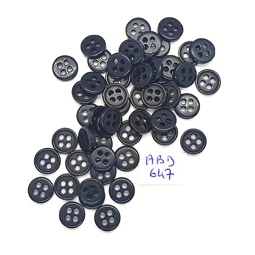 51 boutons en résine noir - 9mm - abd647