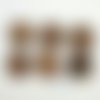 6 boutons en bois marron et résine noir dessous - 30mm - abd664