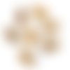 7 boutons en bois marron - 23x29mm - abd670