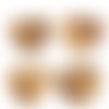 4 boutons en bois marron   coeur - 53x47mm - abd671