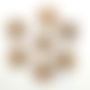7 boutons en coco marron - 23mm - abd669