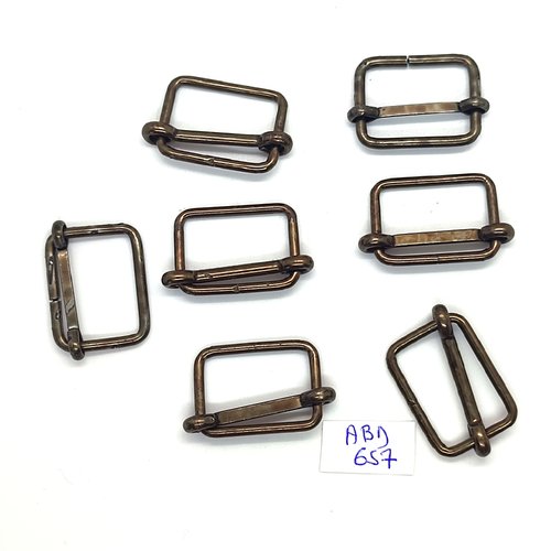 7 boucles de ceinture en métal bronze - 20x32mm - abd657