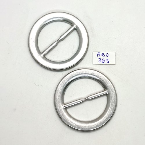 2 boucles de ceinture coulissante en aluminium - 48mm - abd765
