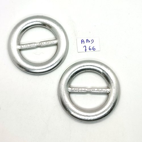 2 boucles de ceinture coulissante en aluminium - 50mm - abd766