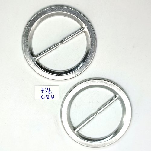 2 boucles de ceinture coulissante en aluminium - 57mm - abd767