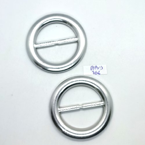 2 boucles de ceinture coulissante en aluminium - 60mm - abd768