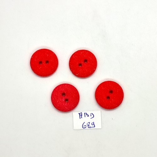 4 boutons en résine rouge - 18mm - abd689