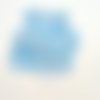 8 boutons fantaisie en verre bleu et multicolore (chapeau) - 13mm - bri1396