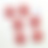 6 boutons fantaisie en résine rouge et blanc (une voiture) - 18mm - bri1401