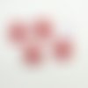 4 boutons fantaisie en résine rouge et blanc (une voiture) - 18mm - bri1401