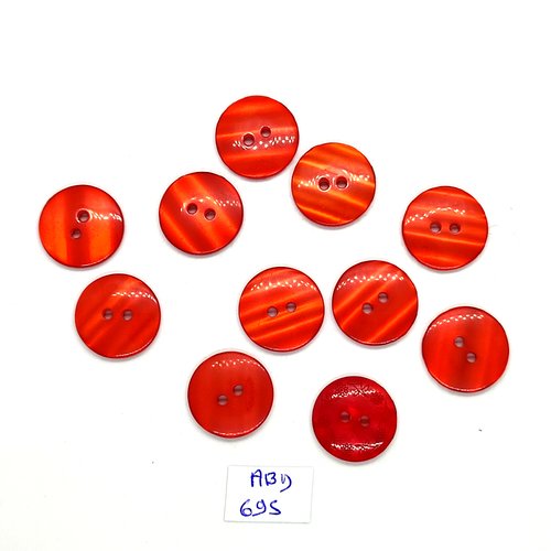11 boutons en résine rouge - 18mm - abd695