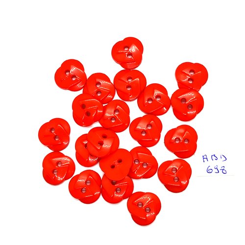 21 boutons en résine rouge - 15mm - abd698