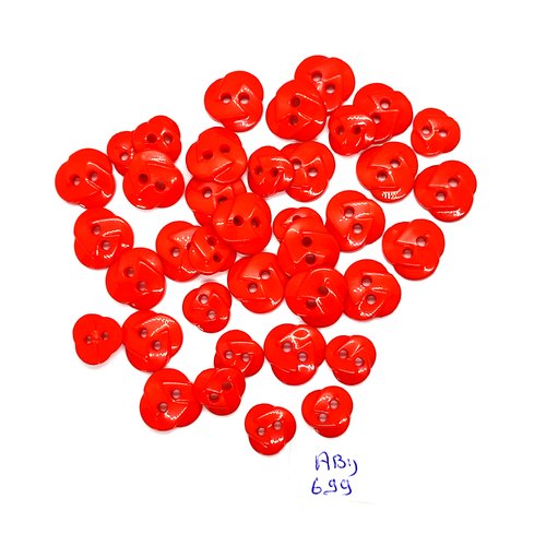 38 boutons en résine rouge - 12mm et 10mm - abd699