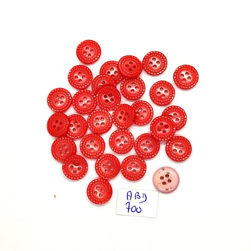 29 boutons en résine rouge et rose derrière - 11mm - abd700