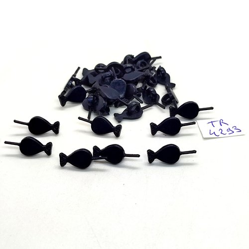 30 boutons fantaisie en résine bleu foncé (poisson) - 7x17mm - tr4293