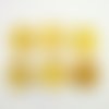 6 boutons en résine jaune - vintage - 27mm - abd751