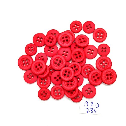 41 boutons en résine rouge - 13mm - abd784
