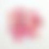 13 boutons en résine rose et fuchsia (fleur) - entre 12mm et 15mm - abd783