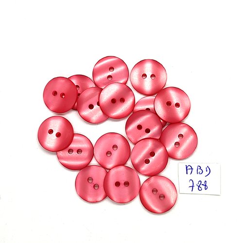 17 boutons en résine rose / fuchsia - 15mm - abd788