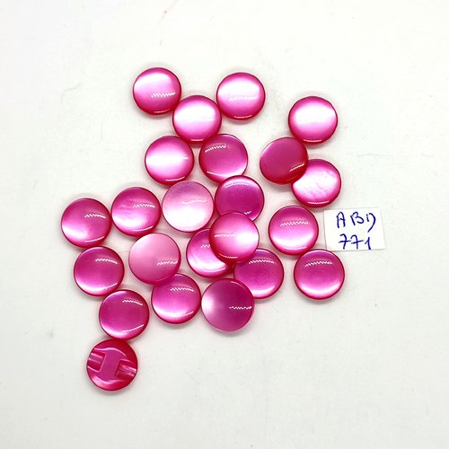 23 boutons en résine rose - 13mm - abd771