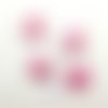 4 boutons en résine rose - 18mm - abd777