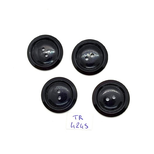 4 boutons en résine noir - 27mm - tr4245