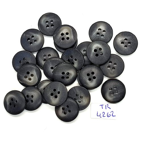 24 boutons en résine gris foncé - 18mm - tr4262