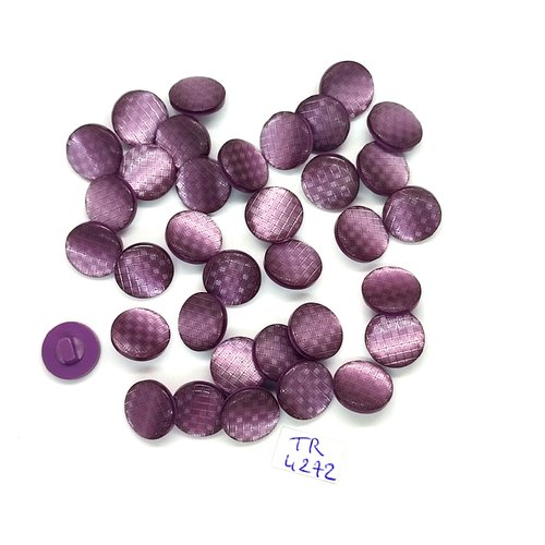 35 boutons en résine violet - 13mm - tr4271