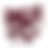 22 boutons en tissu bordeaux foncé et métal argenté - 17mm - tr4274