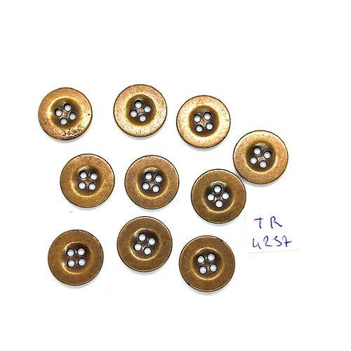 10 boutons en métal bronze - 18mm - tr4257