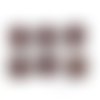 6 boutons en cuir marron / bordeaux - 25/26mm - tr4287
