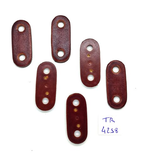 6 boutons en résine bordeaux - 15x31mm - tr4258