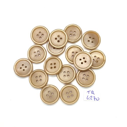 16 boutons en résine beige - 18mm - tr4270