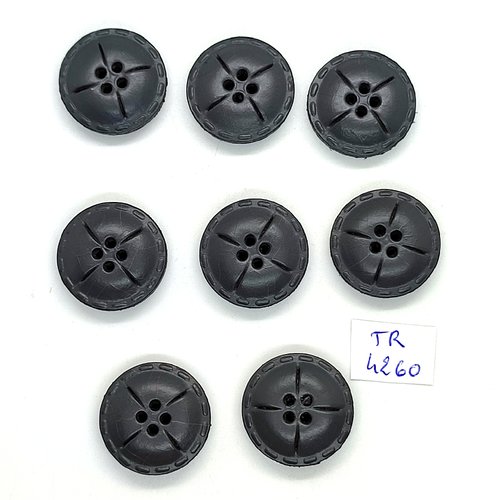 6 boutons en résine gris - 23mm - tr4260