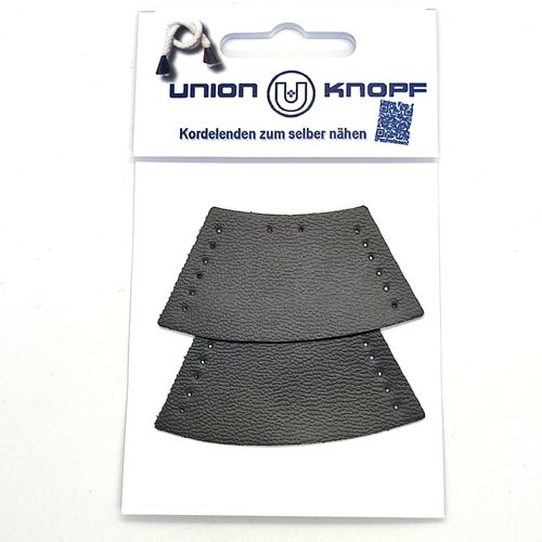 1 thermocollant / écusson à coudre en cuir gris - 3x6cm