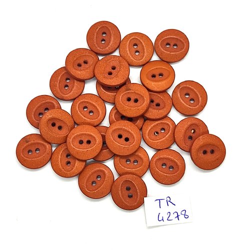 27 boutons en résine marron - 14mm - tr4278