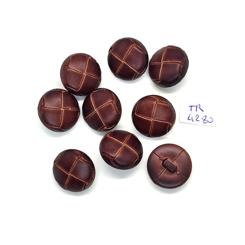 9 boutons en résine marron foncé - 20mm - tr4280