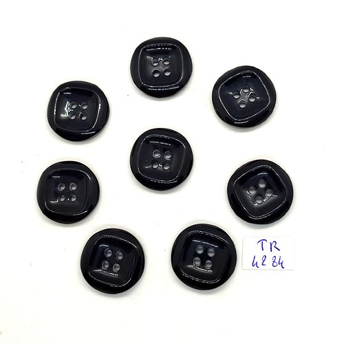 8 boutons en résine noir - 18mm - tr4284