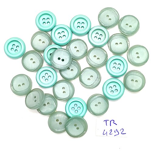 29 boutons en résine vert - 13mm - tr4292