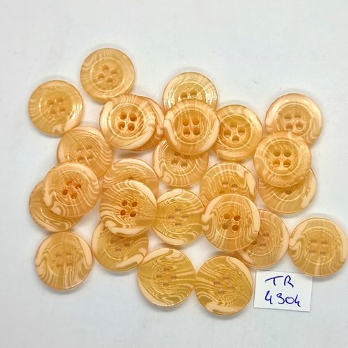 25 boutons en résine orange - 18mm - tr4304