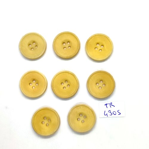 8 boutons en résine beige - 20mm - tr4305