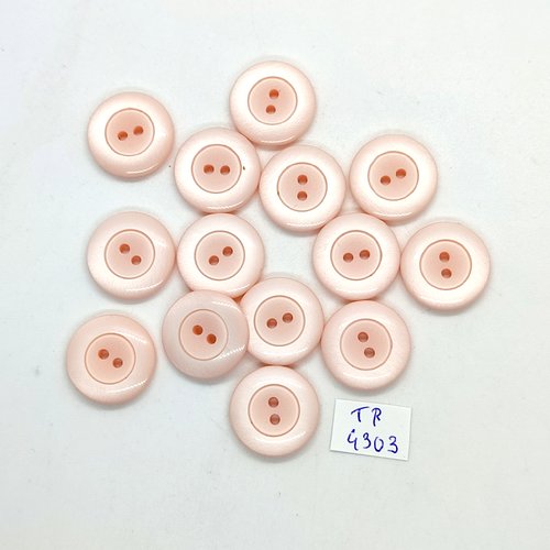 14 boutons en résine rose - 18mm - tr4303
