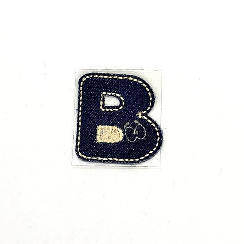 Lettre alphabétique b - thermocollant - bleu foncé