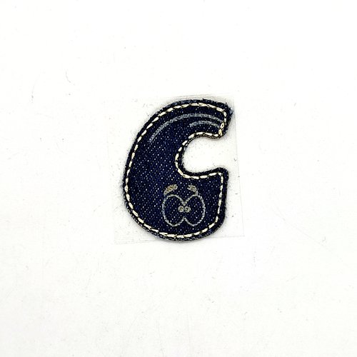 Lettre alphabétique c - thermocollant - bleu foncé