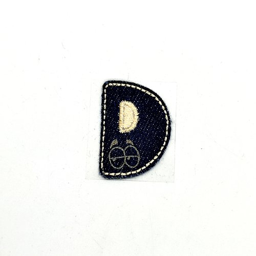 Lettre alphabétique d - thermocollant - bleu foncé