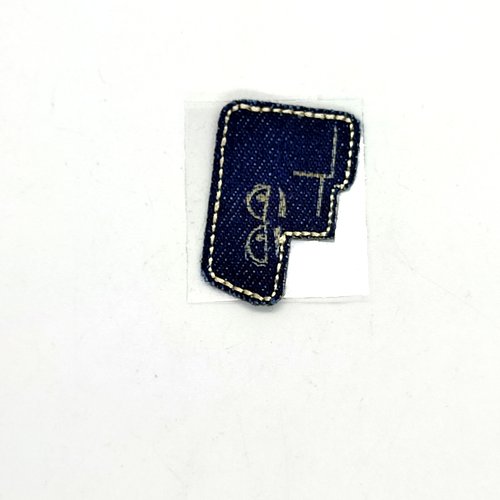 Lettre alphabétique f - thermocollant - bleu foncé