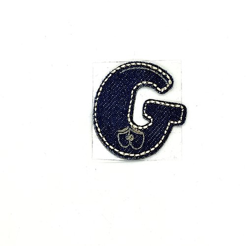 Lettre alphabétique g - thermocollant - bleu foncé