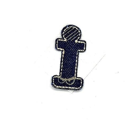 Lettre alphabétique i - thermocollant - bleu foncé